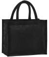 W473 Westford Mill Natural Starched Jute Midi Tote Bag Black/Black colour image
